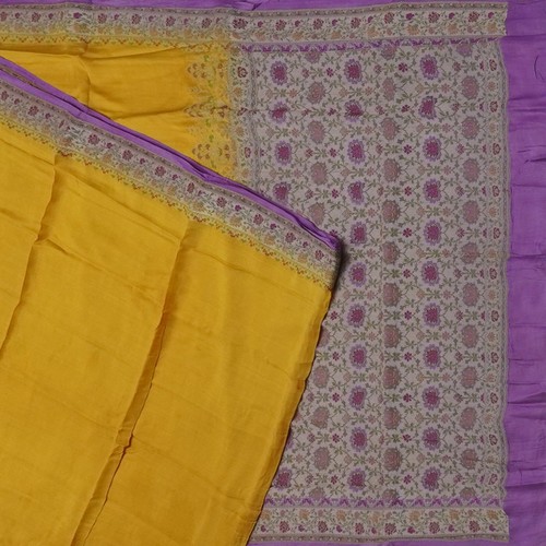 Sari vintage senape 100 seta - vintage,