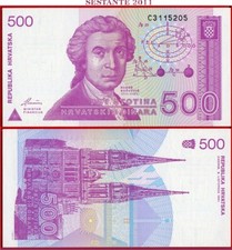 CROAZIA 500 DINARA 8 10 1991 Prefisso C P 21 UNC spedizione gratuita da 100€