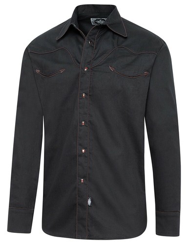 Camicia country western nera - camicia,