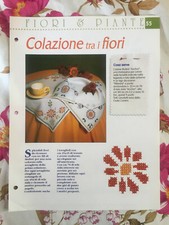 Schema punto croce Ricamo Fiori e piante Colazione tra i fiori tovaglietta 