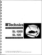 Technics SL-1200 (mk-1) e SL-120 Giradischi Manuale del proprietario