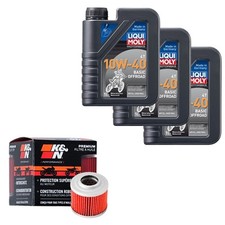 BMW G 650 Xcountry E65X/K15 2007, LIQUI MOLY 10W-40 Off. Kit filtro olio 3L, K&N