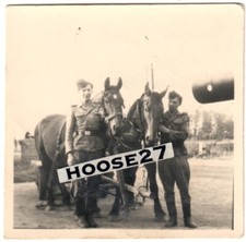 Foto trasporto cavalli carro panje uniforme tripla NVA DDR anni 50/60 orig. 4209