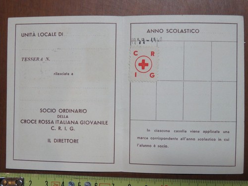 Tessera croce rossa - tessera,