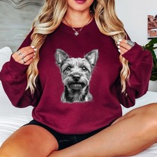 Felpa da donna Terrier cane ritratto schizzo cani amanti animali regalo lei