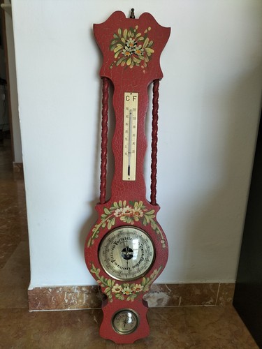Barometro rosso vintage - , in