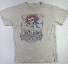 T-shirt Grateful Dead blu liquido vintage 2009 M beige teschio e rose maglietta grafica
