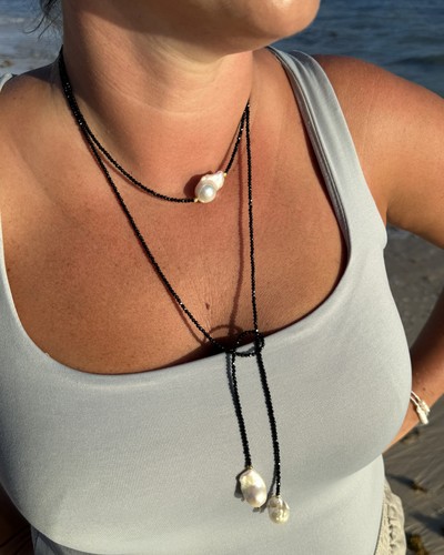Collana lariat perle barocche - perle,