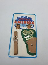Fondina Vecchia America pistola giocattolo cowboy indiani western vintage '70 ve