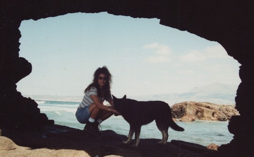 Donna con cane sagomata - donna,