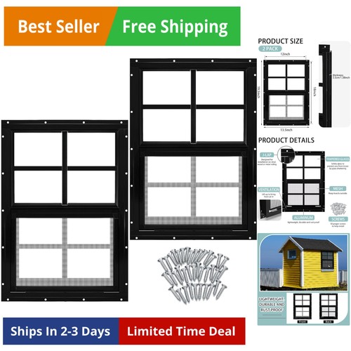 Shed windows pack w - 2, 12"