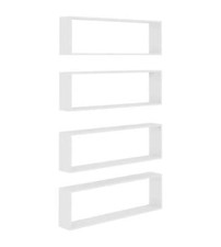 Mensole Parete a Cubo 4 pz Bianco 100x15x30 cm in Multistrato