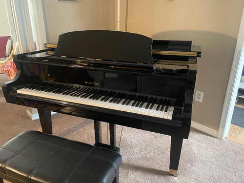 Wurlitzer black grand piano - black,