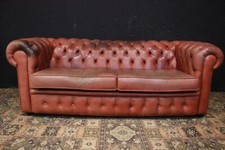 Divano Chesterfield Chester / 4 / quattro / posti / pelle marrone rame perlato
