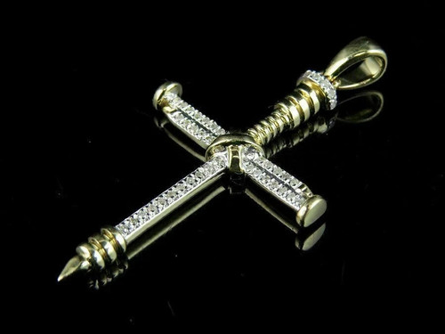 Ciondolo croce chiodo diamante