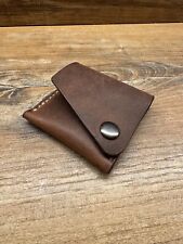 Portamonete in vera pelle cucito a mano - uomo donna portafoglio con bottone