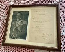 BEL Autografo Umberto di Savoia Principe di Piemonte 7/09/1945 Cornice AUTENTICO