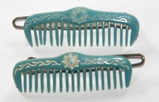 Barrette plastica vintage blu