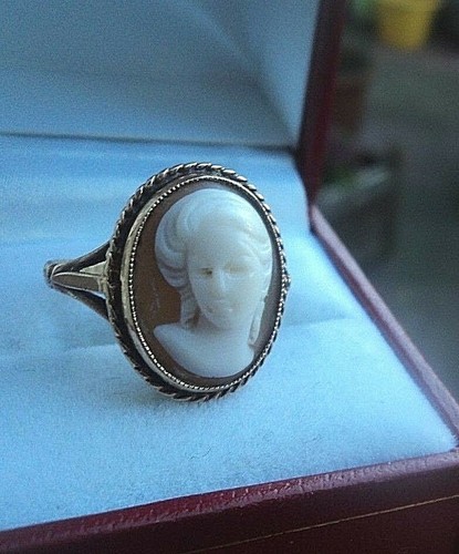 9ct oro anello cammeo - anello,