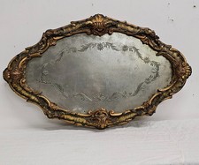 Centrotavola vintage Barocco Veneziano anni '20 legno dorato specchiera incisa
