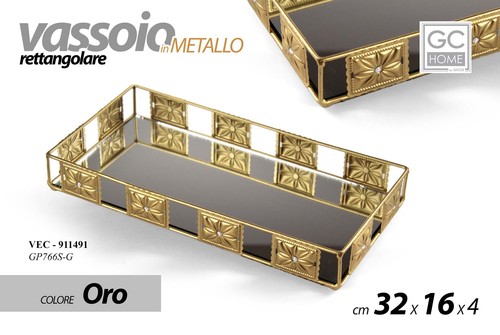 Vassoio metallo rettangolare - metallo,