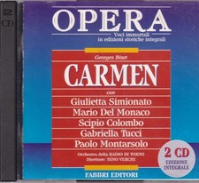 BIZET CARMEN CD SIMIONATO DEL MONACO NINO VERCHI 2 Dischi Ottimi E00880