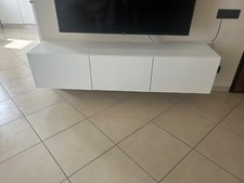 mobile tv sospeso Ikea 180x42 bianco con tre aperture. Come nuovo 