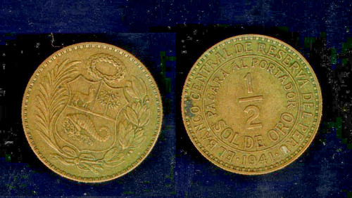 Peru medio sol oro 0 - 1/2,