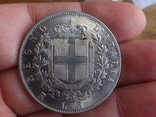 5 lire 1873 Roma Vittorio Emanuele II FALSO COPIA -NON AUTENTICO- patacca