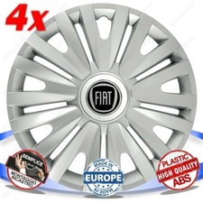 SET 4 BORCHIE RUOTA COPRI CERCHI CALOTTE 15 ROYAL SILVER PER FIAT SCUDO