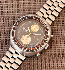 SEIKO 6138-0011 UFO Orologio Cronografo Automatico Vintage Uomo Quadrante Nero