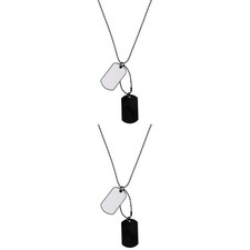  2pcs Men's Necklace Military
