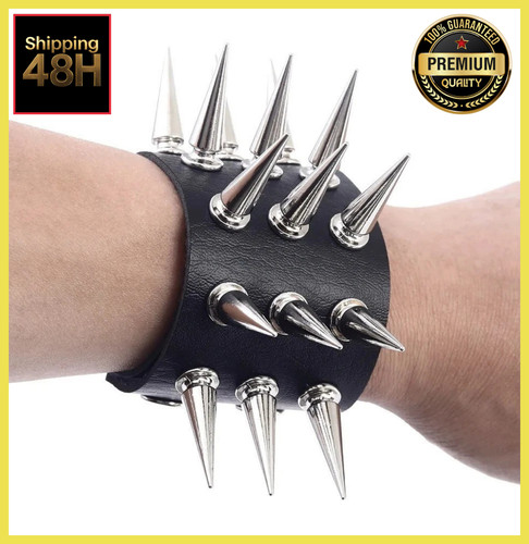 Bracciale unisex pelle nero - bracciale,