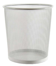 CESTINO GETTACARTE IN METALLO BIANCO Portarifiuti Bidone INTERNO 30*35 CM 19 LT