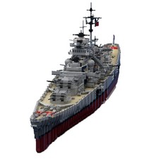 Modellino nave corazzata ZITIANYOUBUILD Bismarck scala 1:200 7164 mattoncini