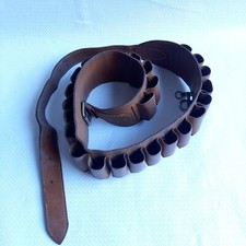 Cartuccera da cacciatore in cuoio con 25 porta cartucce - vintage