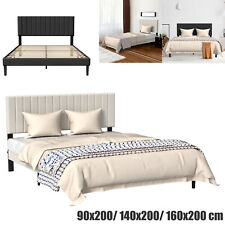 Letto matrimoniale 90/140/160x200 cm imbottito rete a doghe letto in tessuto letto futon nero