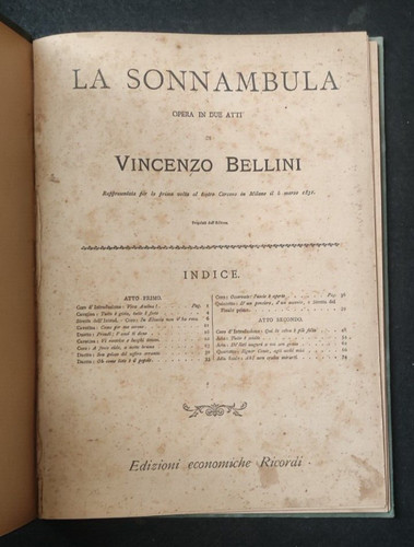 Sonnambula opera due atti - sonnambula,