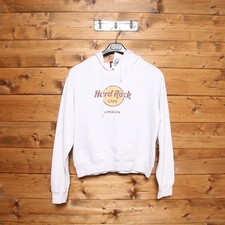 Felpa HARD ROCK LONDON tg. M Usato (Sa1440) Bianco Vintage Unisex