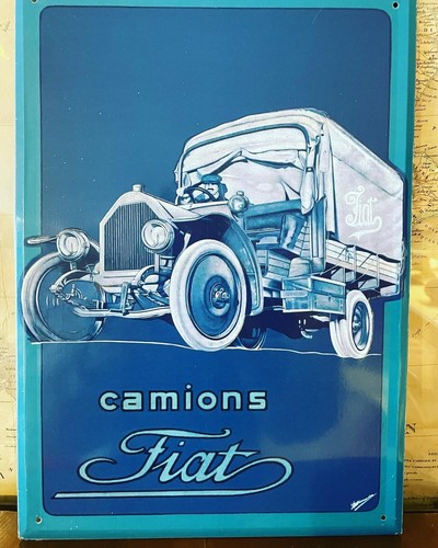 Insegna tabella vintage fiat - insegna,
