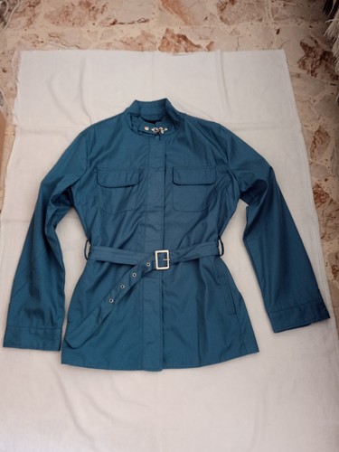 Trench turchese con - zip, e