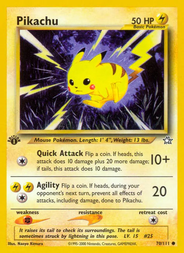 Pikachu 111 pokemon neo - -, 70/111