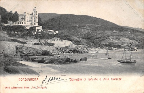 Cartolina bordighera spiaggia - cartolina,