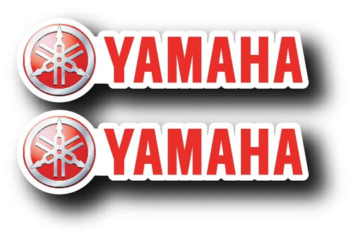Yamaha red decal sticker - 2x,