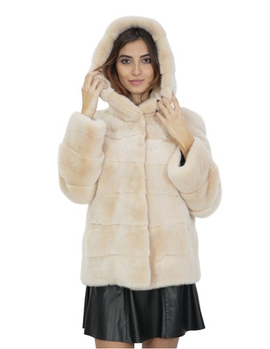 Giacca visone beige pelliccia