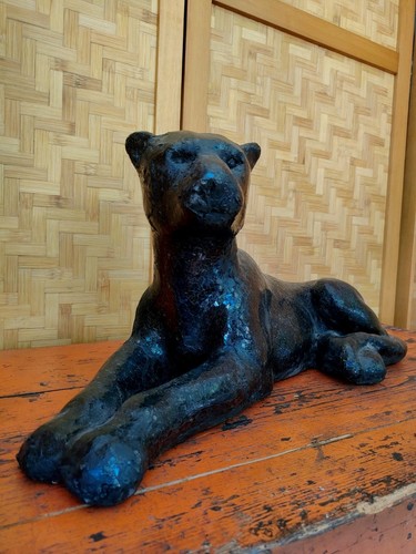 Grande scultura pantera nera - grande, nera-