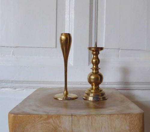 Messing leuchter paar - messing,