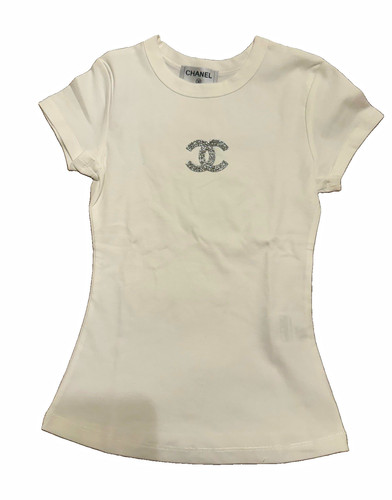 Shirt chanel bianca con logo - t-shirt,