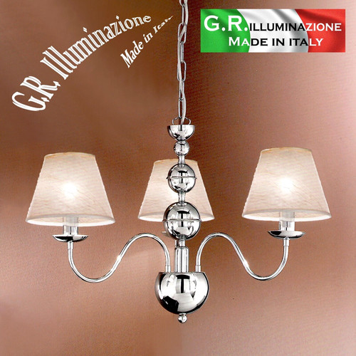 Lampadario moderno cromato - lampadario,