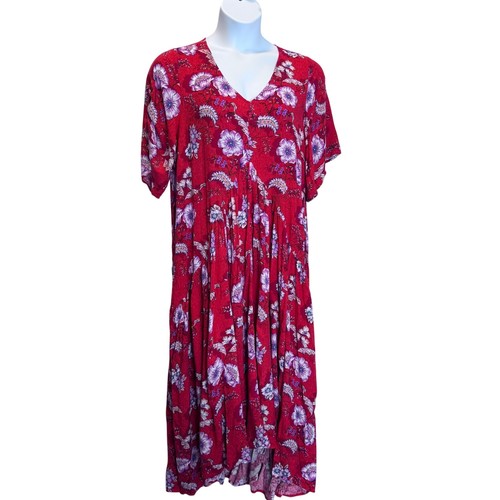 Maxi abito boho rosso - , floreale